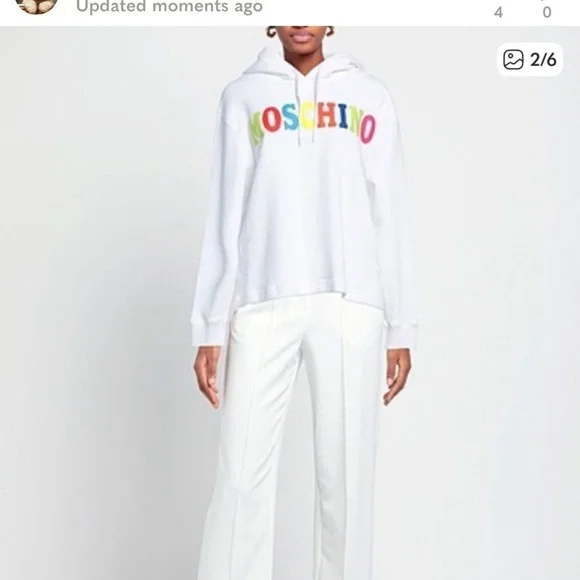 NWT MOSCHINO COUTURE fantasy print logo HOODED SWEATSHIRTS size M US 8 - Picture 3 of 6